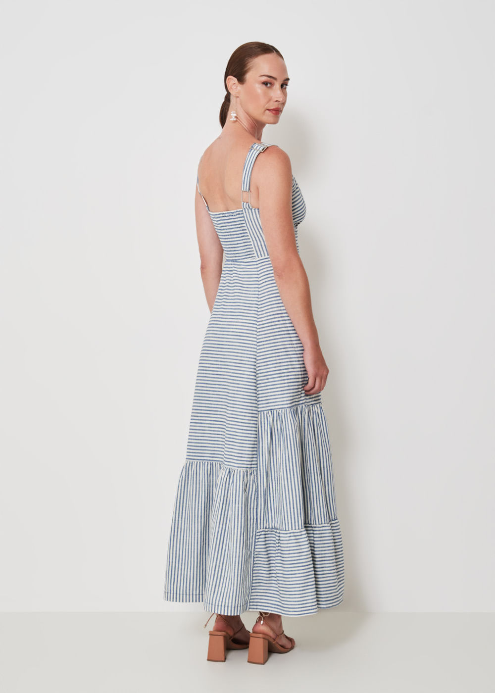 13.40.3403LIS VESTIDO LONGO JEANS  LISTRADO