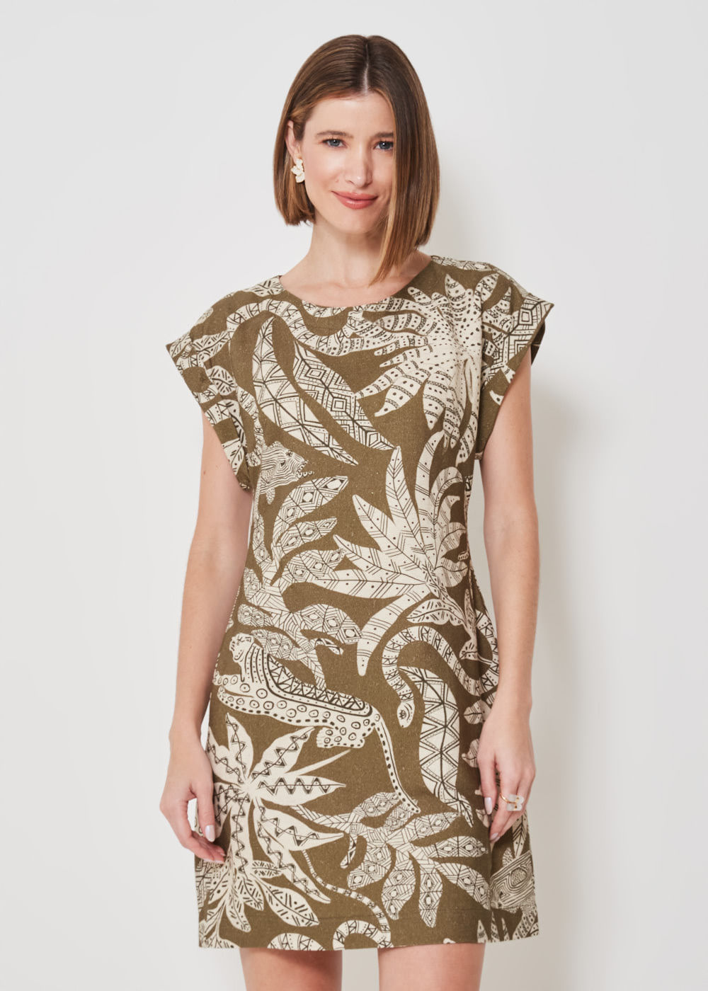 53.22.3410EST VESTIDO CURTO M/C ESTAMPA COQUEIRO TRIBAL
