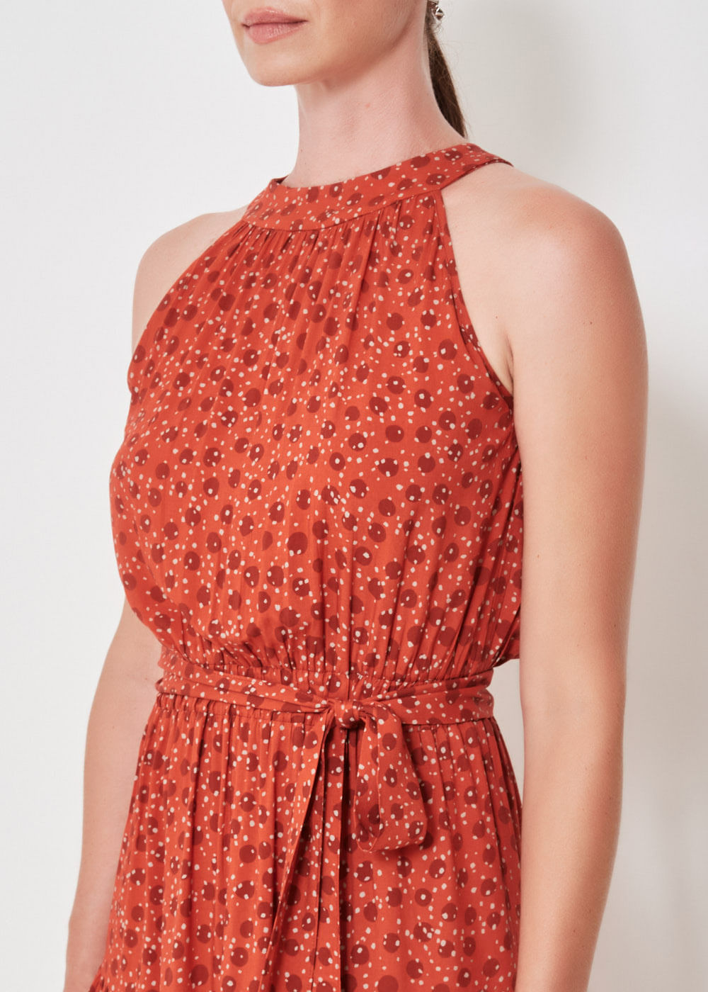 53.50.3410VMT VESTIDO LONGUETE HALTER ESTAMPA DUO POÁ