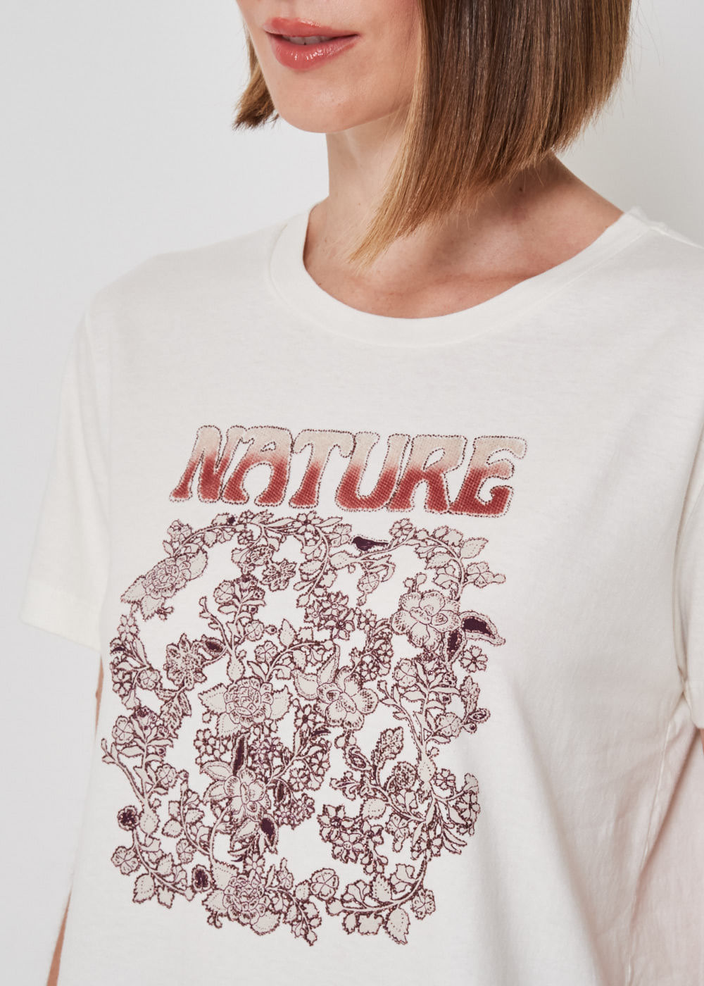 67.43.3406OFW T-SHIRT MALHA APLICAÇÃO NATURE
