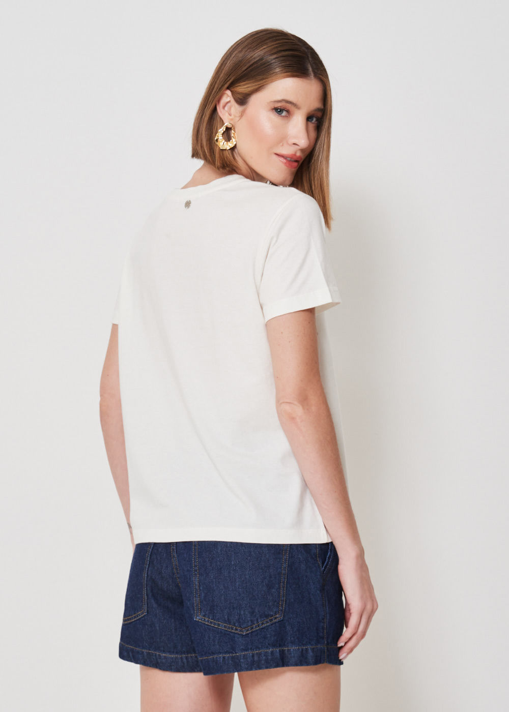 67.43.3406OFW T-SHIRT MALHA APLICAÇÃO NATURE