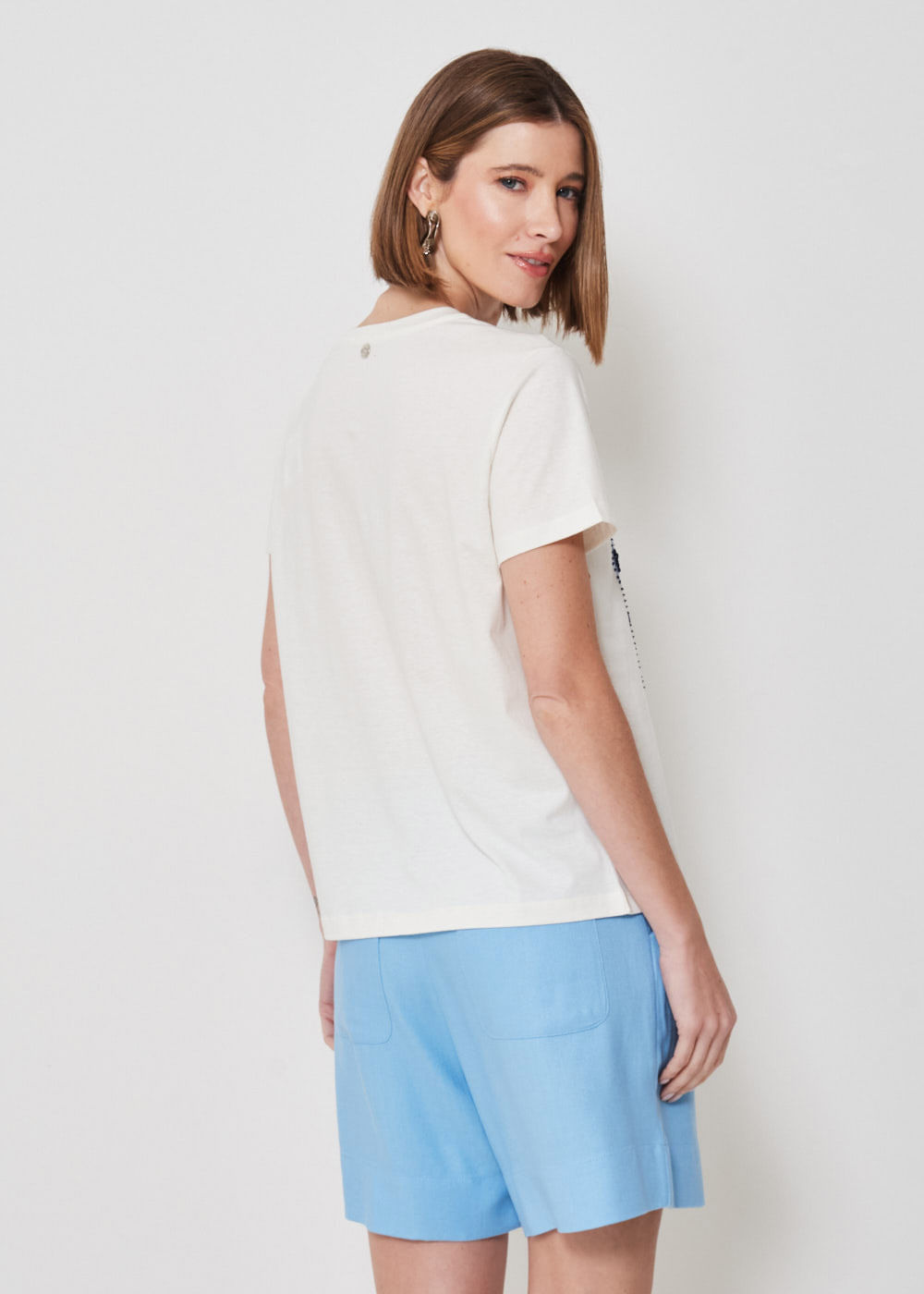 67.41.3403OFW T-SHIRT MALHA APLICAÇÃO ESTAMPA ALGAS MARINHAS