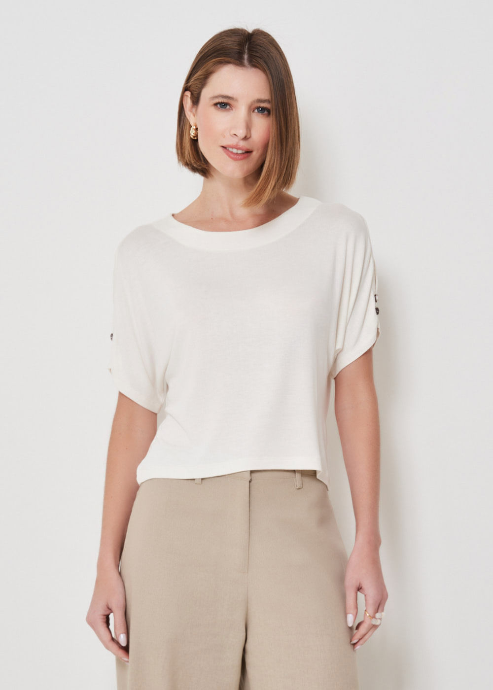 67.40.3401OFW BLUSA MALHA M/C GOLA CARECA