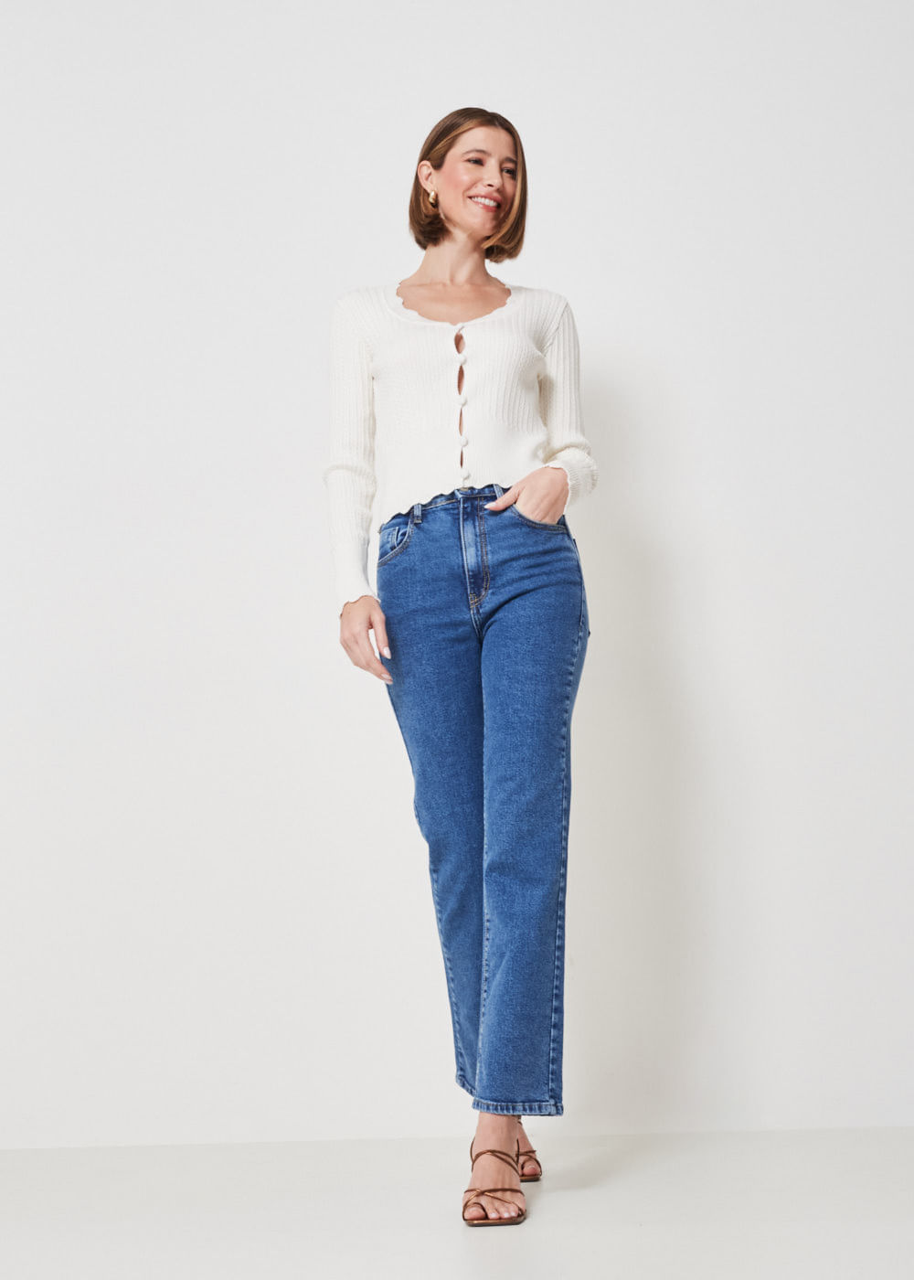 12.21.3402DES CALÇA JEANS RETA  FIVE POCKETS