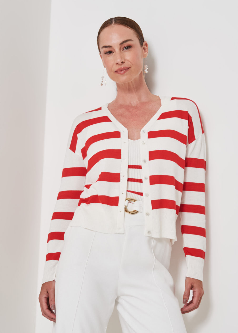 45.40.3402LIS CARDIGÃ DE TRICOT LISTRADO