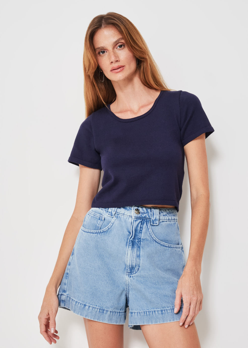 47.40.3404ALM BLUSA M/C DECOTE REDONDO TRICOT ESSENCIAL