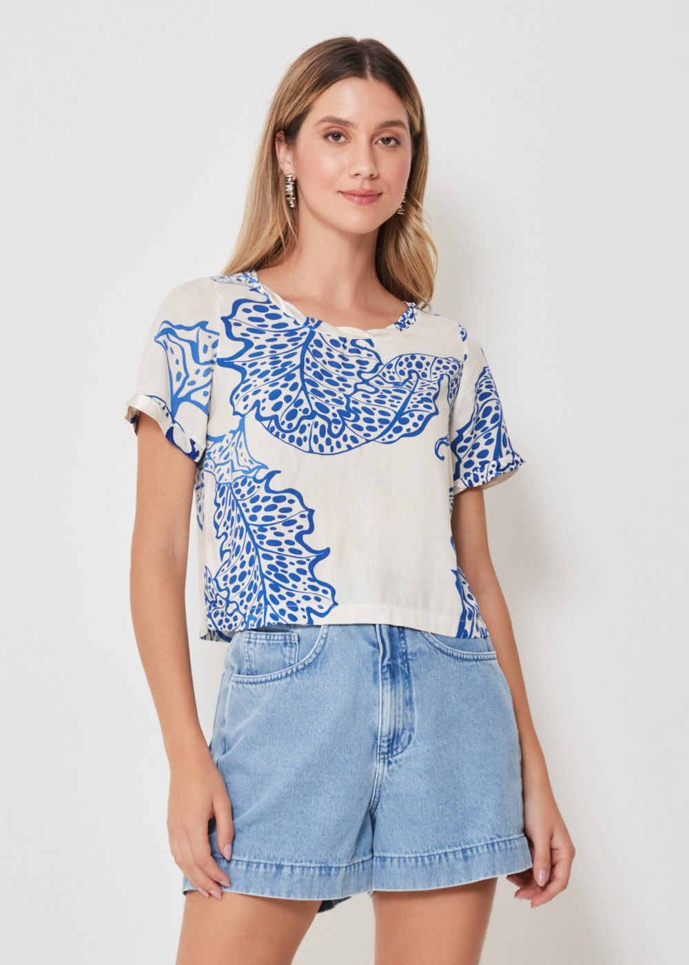 57.20.3407EST BLUSA M/C ESTAMPA ALGAS MARINHAS