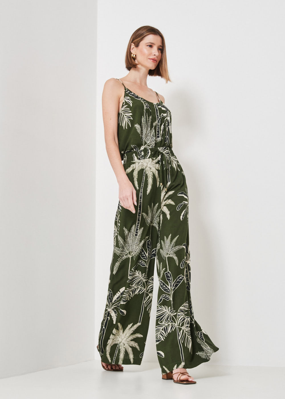 52.23.3409EST CALÇA PANTALONA ESTAMPA TROPICAL PALM