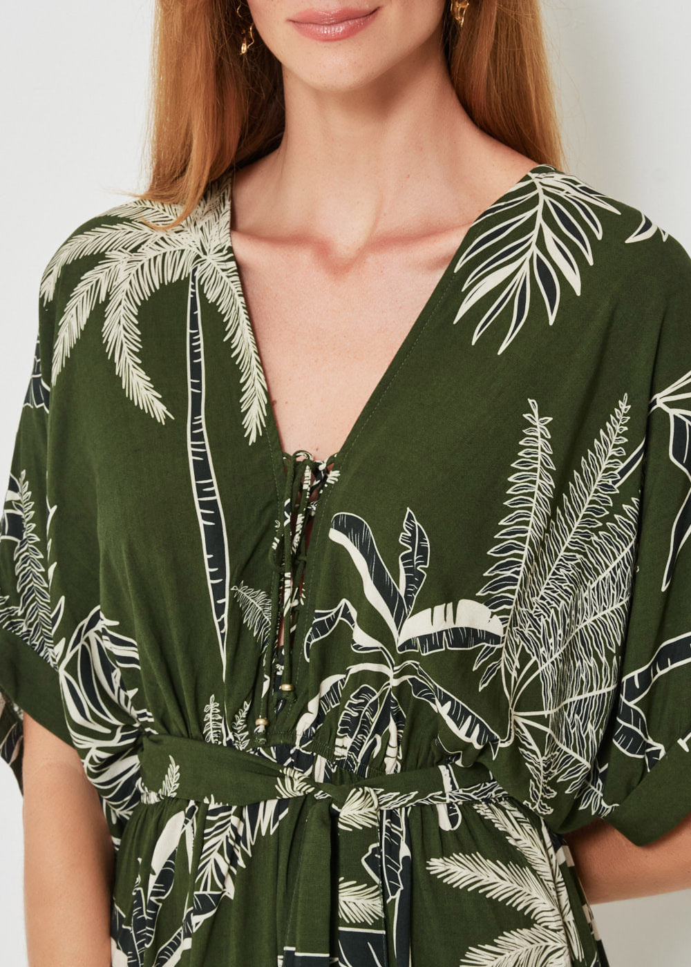 53.22.3406EST VESTIDO CURTO M/C ESTAMPA TROPICAL PALM