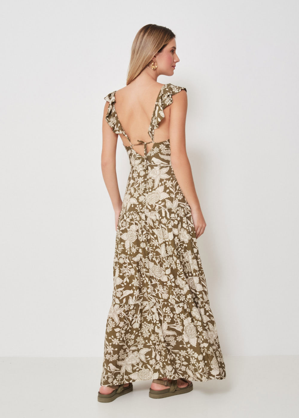 53.50.3418MIL VESTIDO LONGO ESTAMPA FLORAL LEAVES