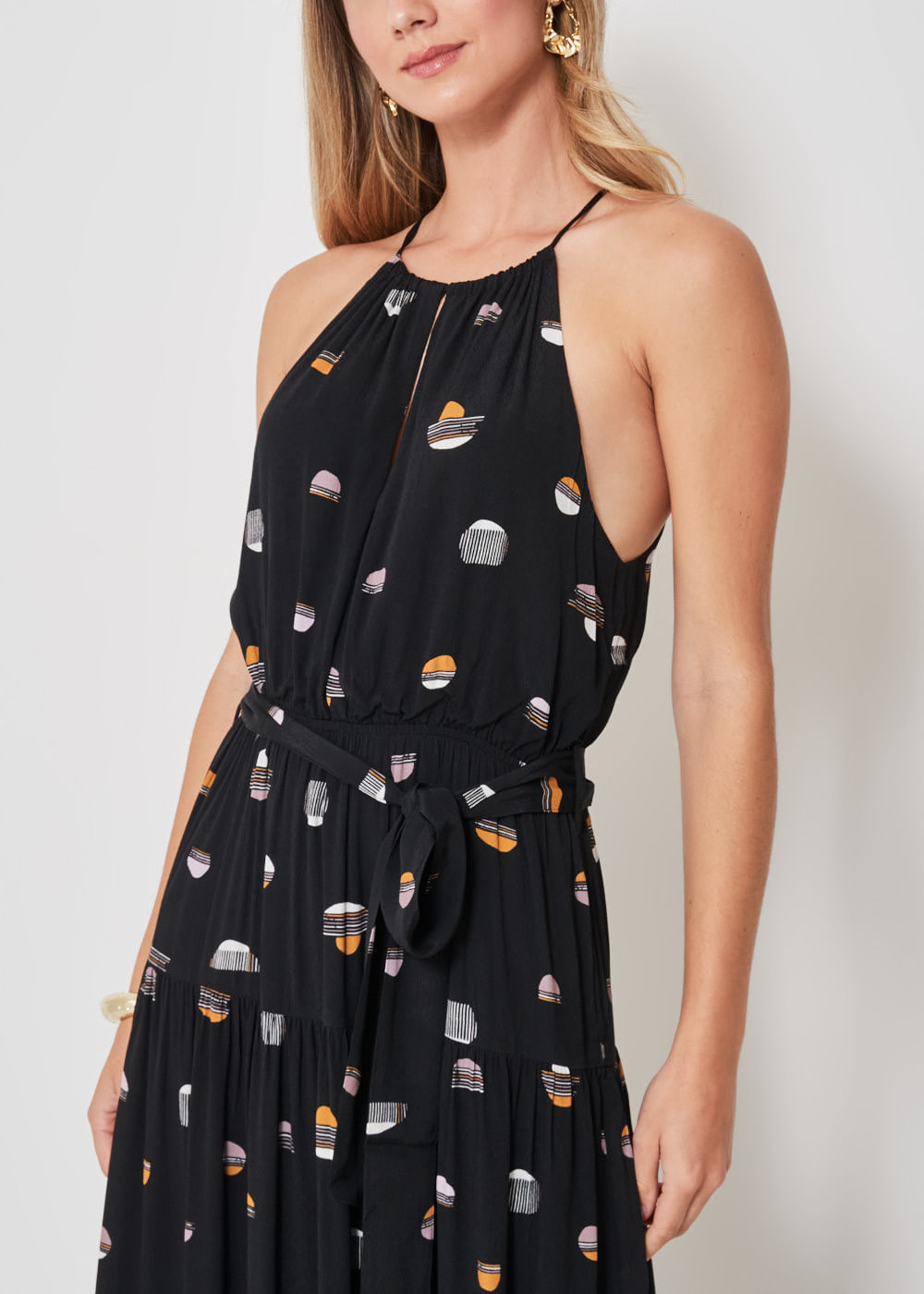 53.50.3419EST VESTIDO LONGUETE ESTAMPA NIGHT DOTS