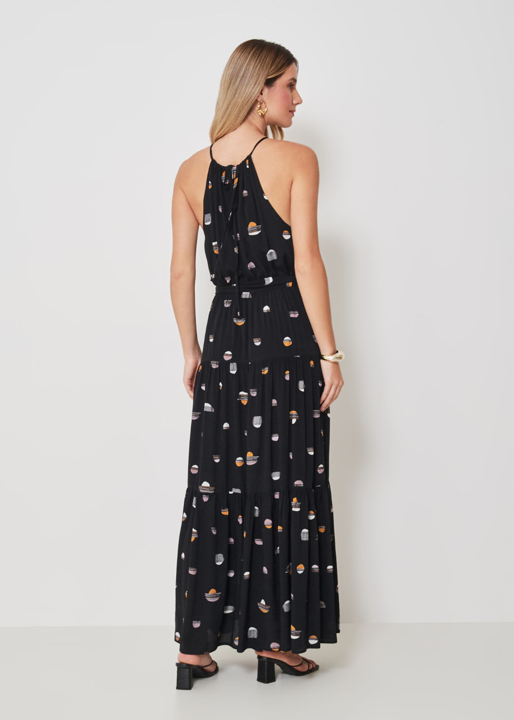 53.50.3419EST VESTIDO LONGUETE ESTAMPA NIGHT DOTS