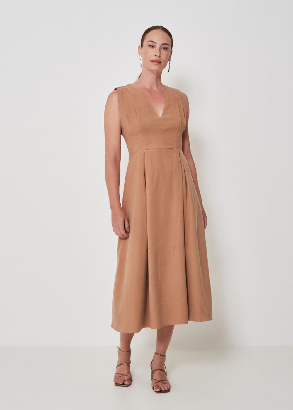 23.10.3401CHO VESTIDO MIDI ALFAIATADO C/ PREGAS