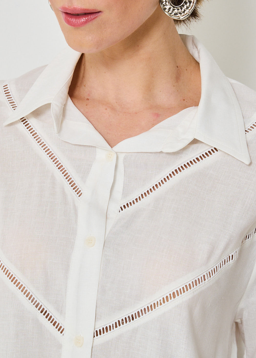 55.40.3410OFW CAMISA M/L DETALHE AJOUR - HIGHLINE