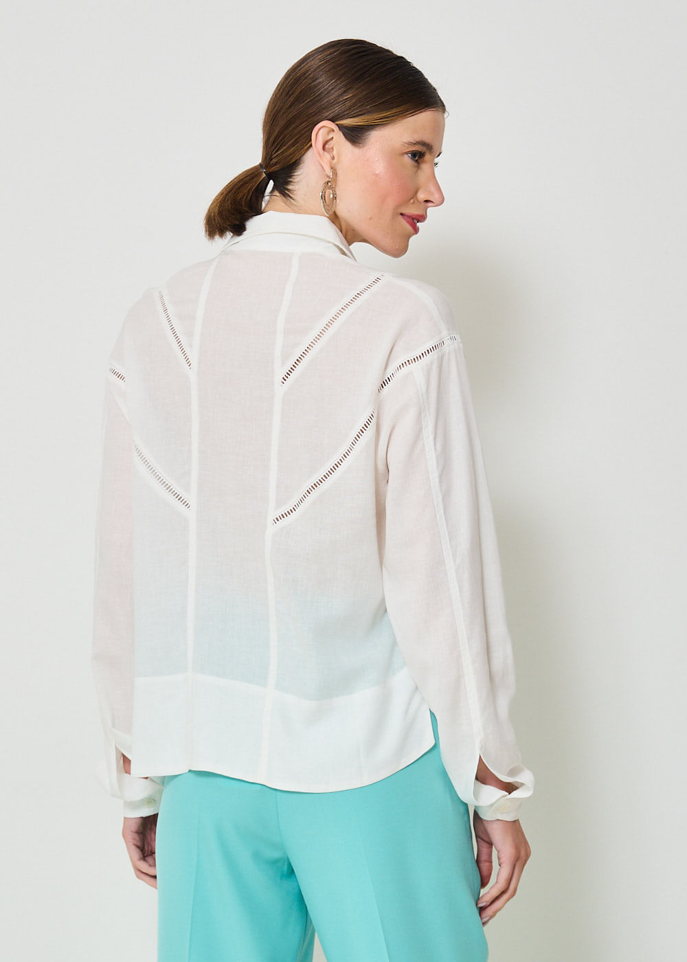 55.40.3410OFW CAMISA M/L DETALHE AJOUR - HIGHLINE