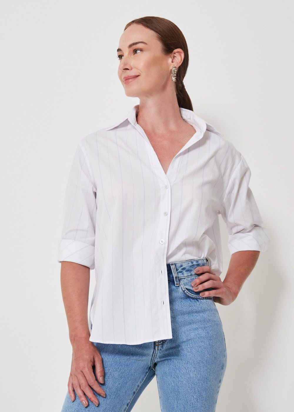 55.70.3402LIS CAMISA OVERSIZED MG 7/8 LISTRADA