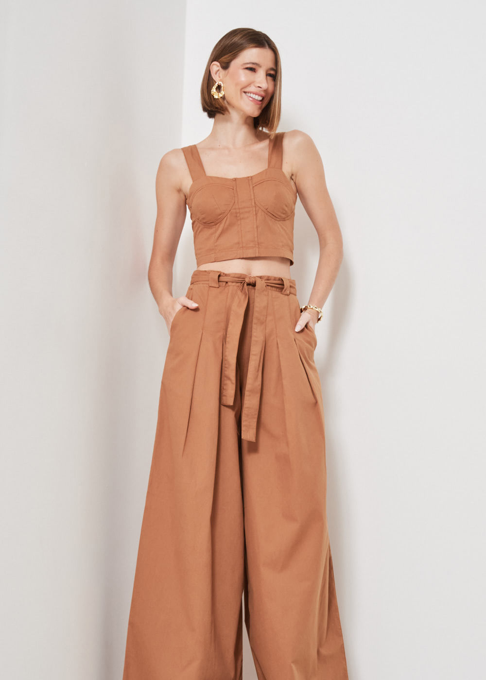 12.75.3402MDR CALÇA PANTALONA SARJA AMARRAÇÃO