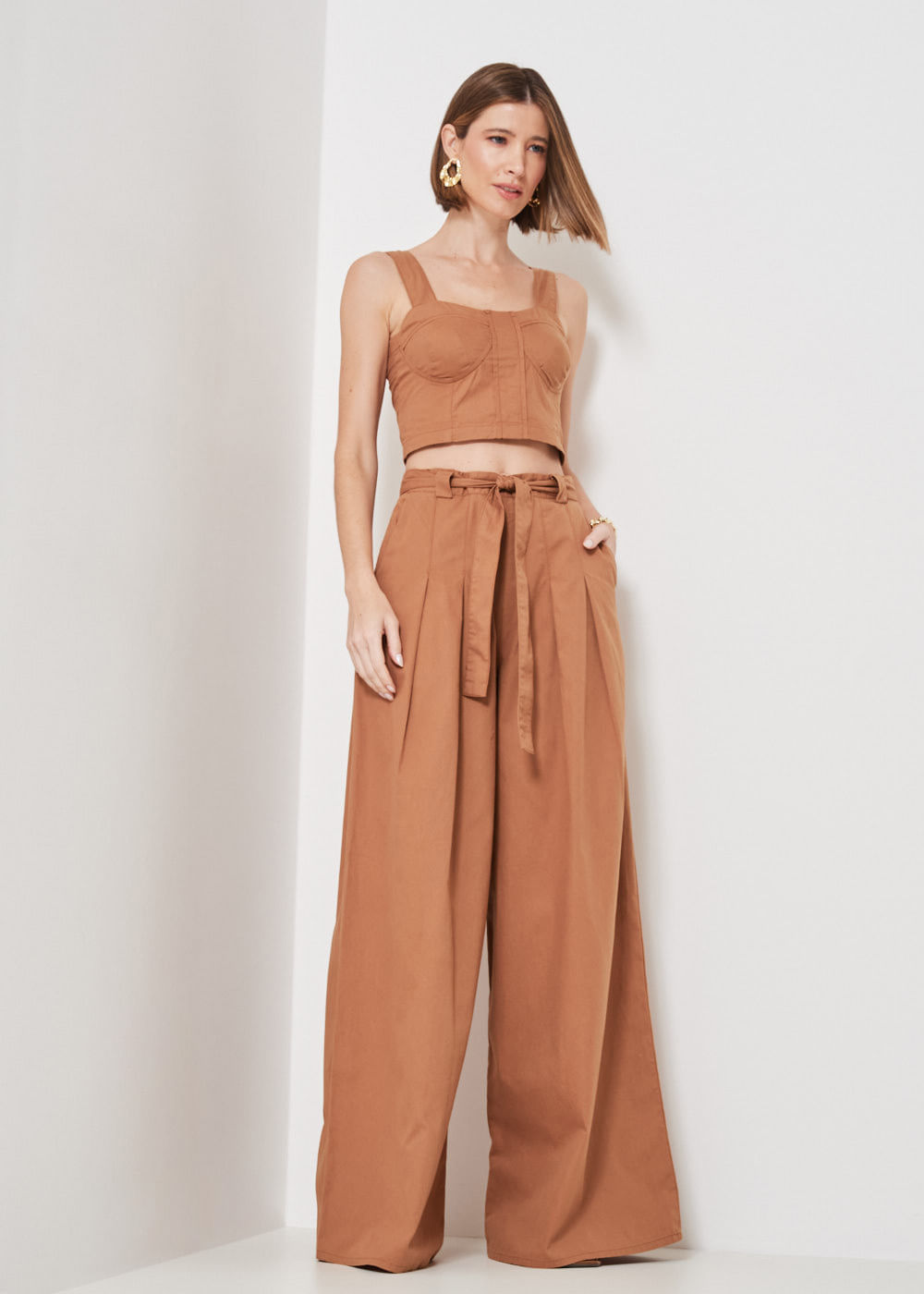 12.75.3402MDR CALÇA PANTALONA SARJA AMARRAÇÃO