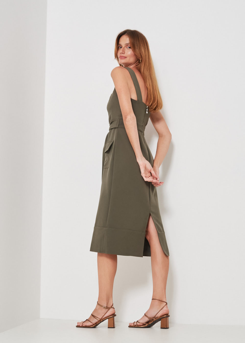 23.10.3407MIL VESTIDO MIDI UTILITÁRIO ALFAIATADO