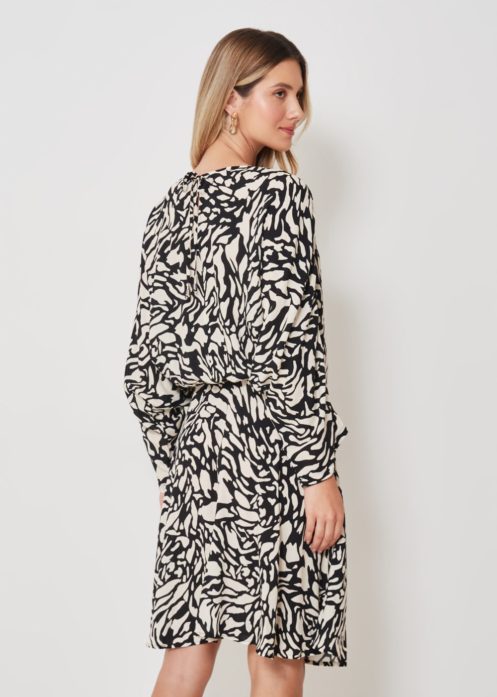 53.22.3408EST VESTIDO CURTO M/L ESTAMPA ABSTRACT CAMOUFLAGE