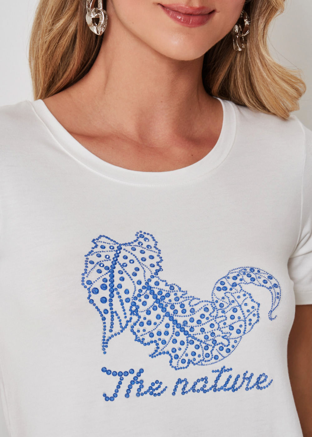 67.43.3410OFW T-SHIRT MALHA APLICAÇÃO THE NATURE