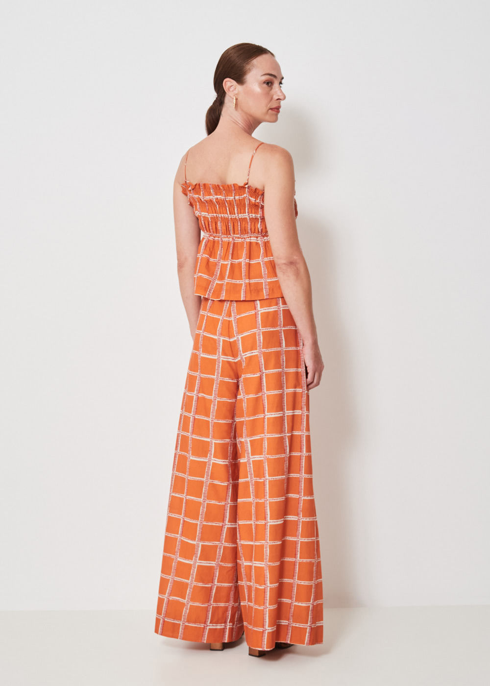 52.23.3402EST CALÇA PANTALONA PREGAS ESTAMPA GRAVATARIA CORAL