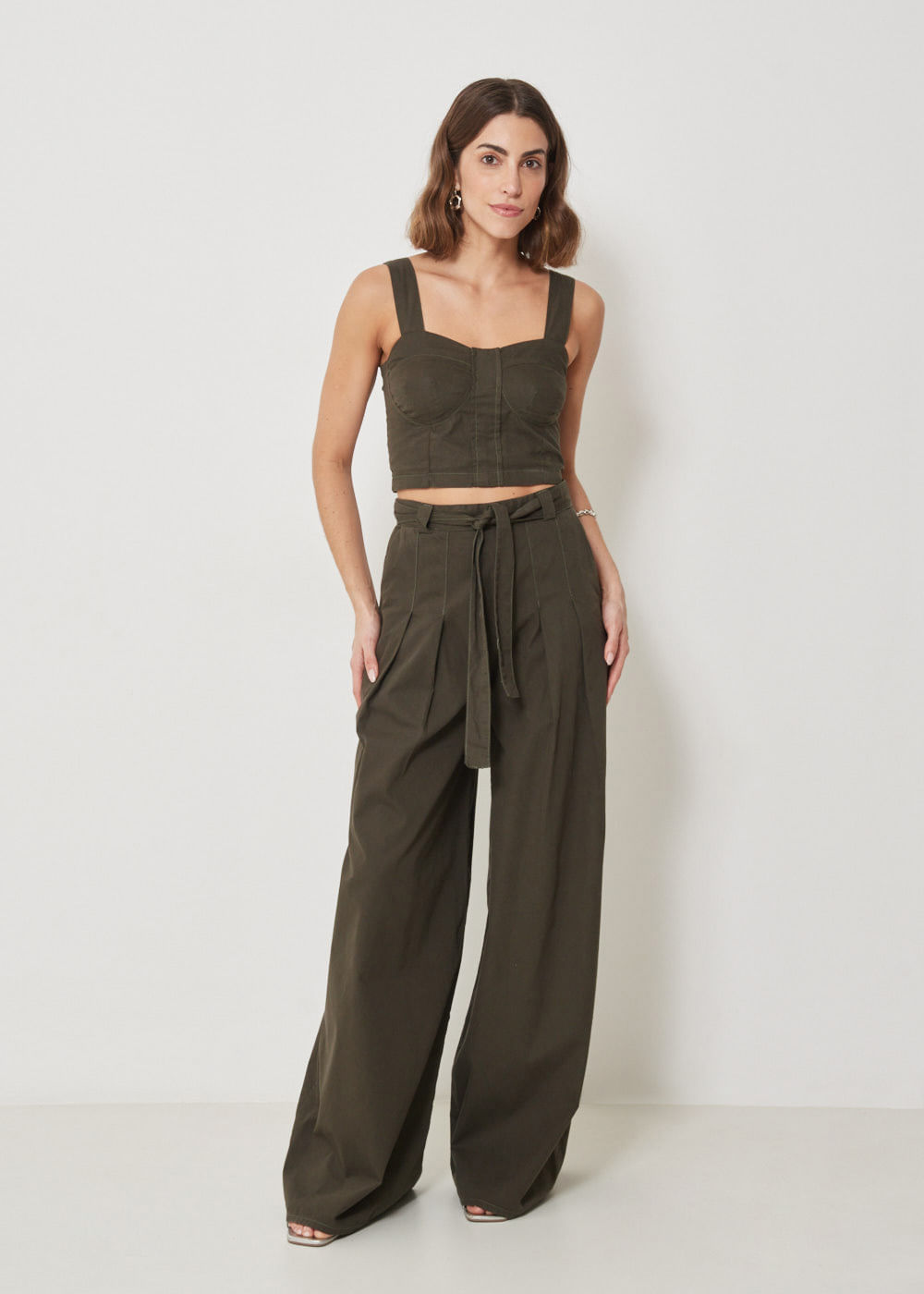12.75.3402MIL CALÇA PANTALONA SARJA AMARRAÇÃO