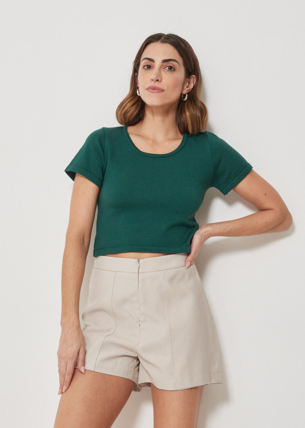 47.40.3404FLH BLUSA M/C DECOTE REDONDO TRICOT ESSENCIAL