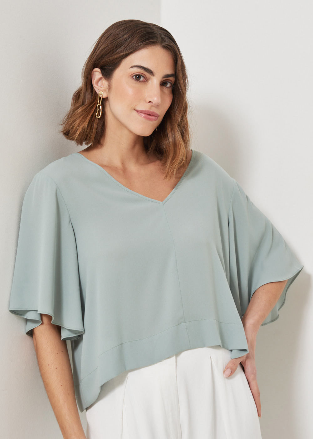57.40.3402SLV BLUSA CHIFFON MANGA SINO 3/4