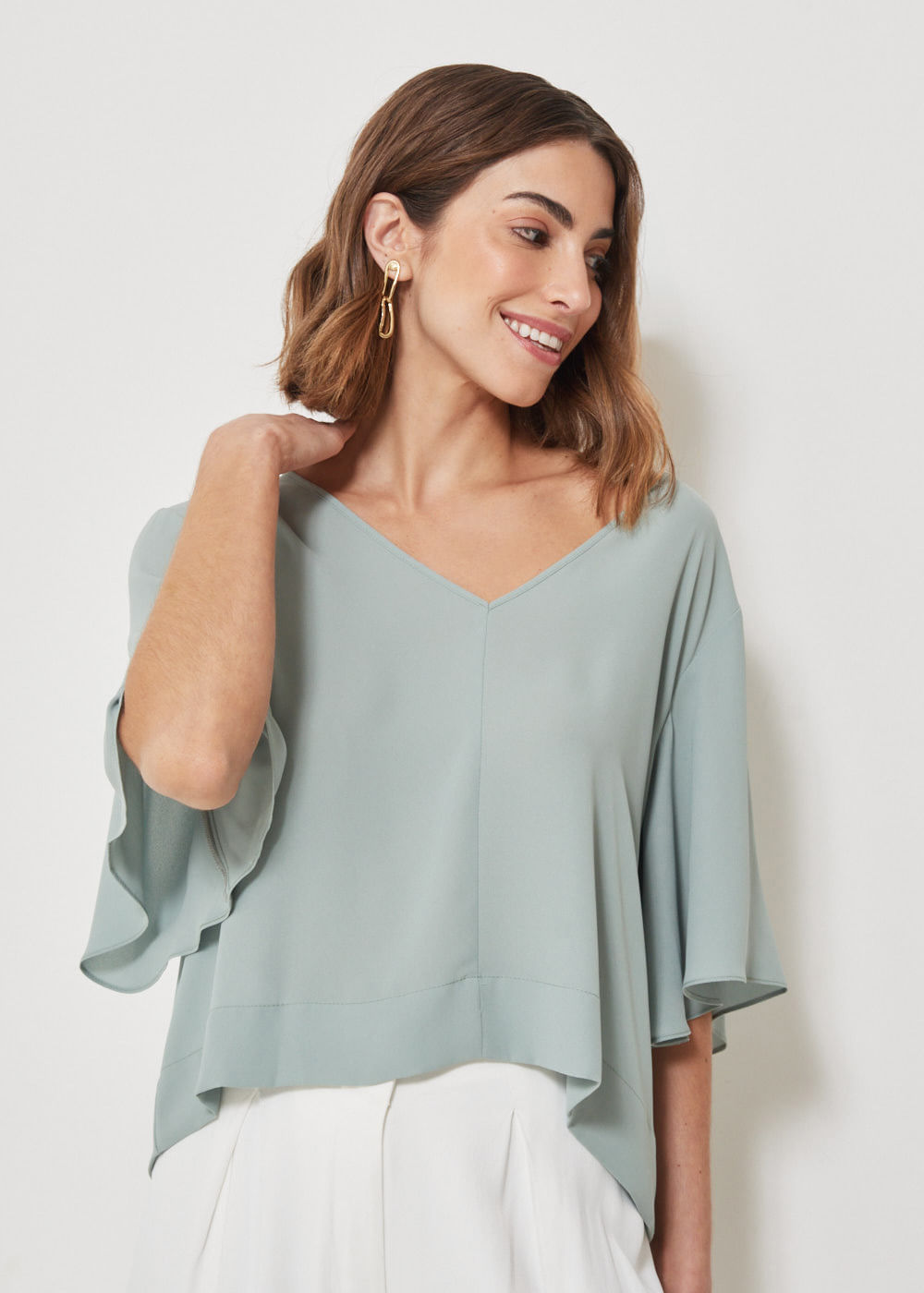 57.40.3402SLV BLUSA CHIFFON MANGA SINO 3/4