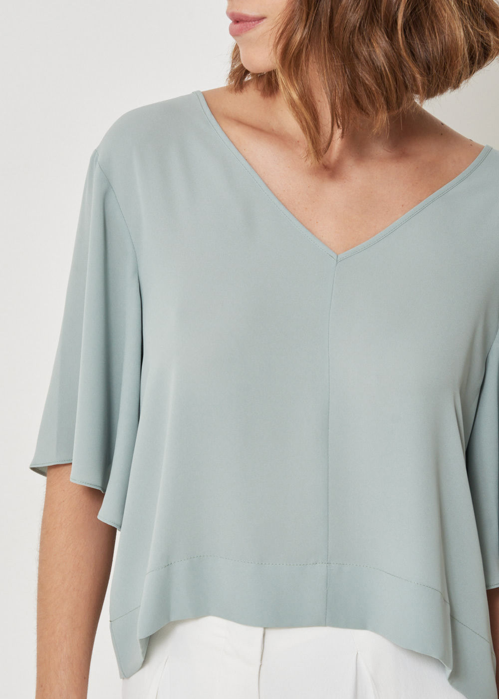 57.40.3402SLV BLUSA CHIFFON MANGA SINO 3/4