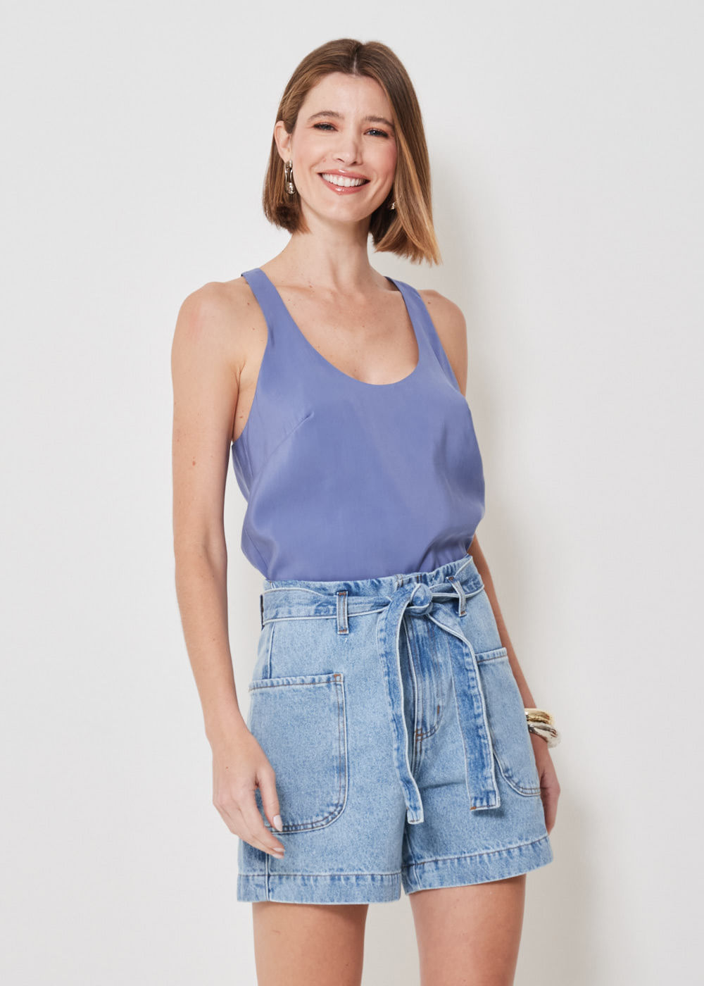 14.00.3404DEL SHORTS JEANS COM AMARRAÇÃO