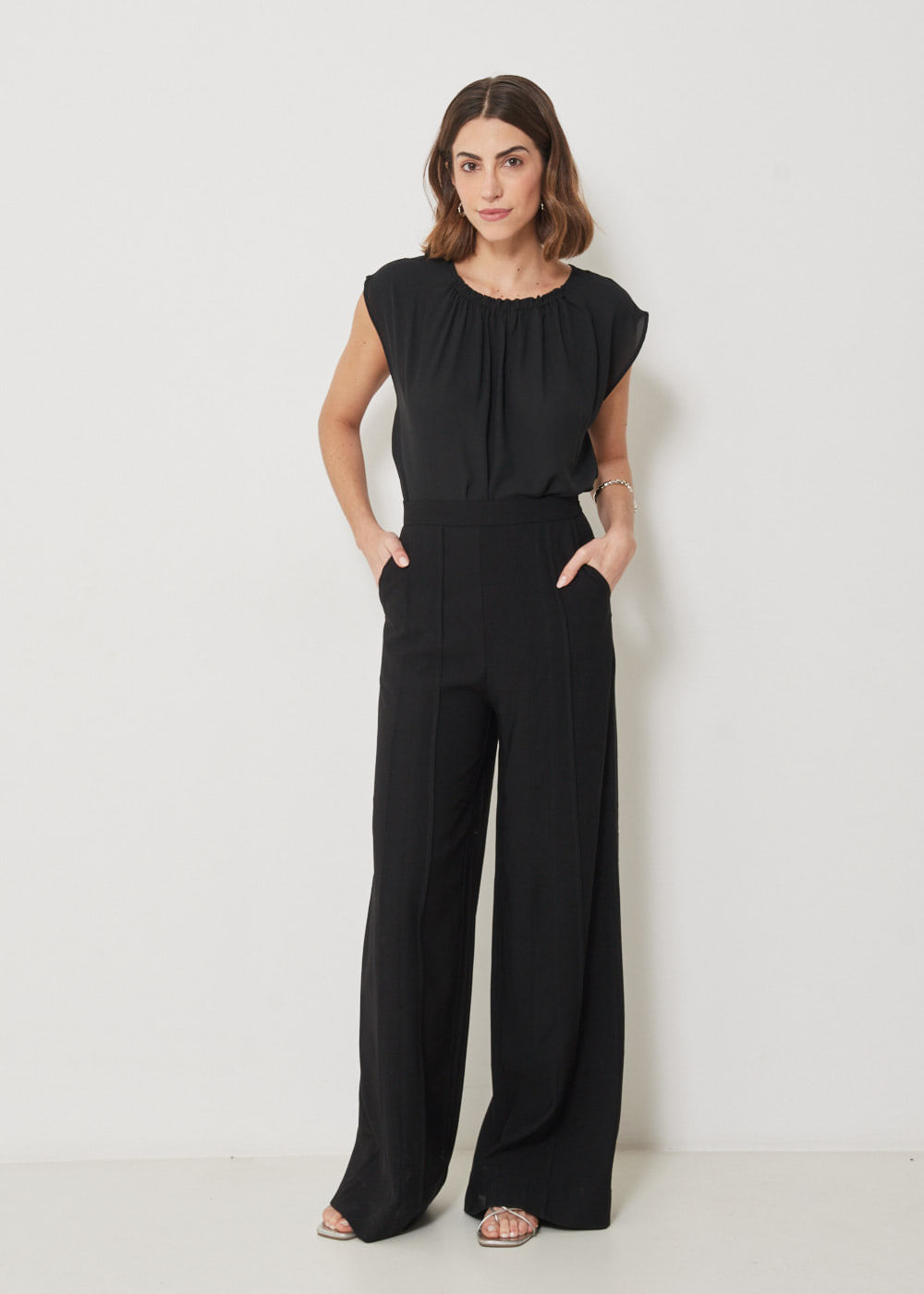 22.23.3401PTO CALÇA PANTALONA NERVURA DUPLA - HIGHLINE