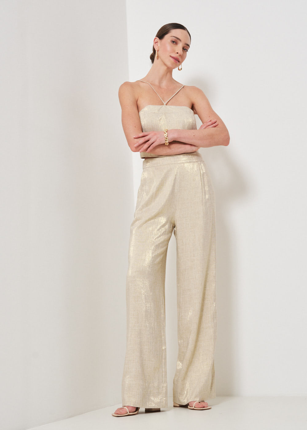 52.10.3422DOU CALÇA WIDE LEG MICRO PREGAS- HIGHLINE