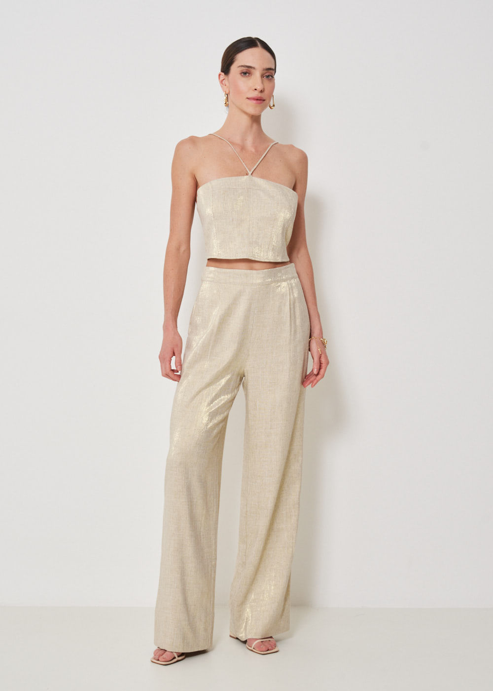 52.10.3422DOU CALÇA WIDE LEG MICRO PREGAS- HIGHLINE