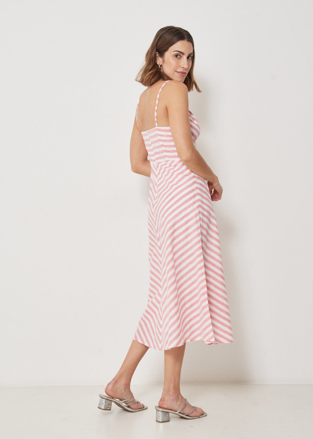 53.00.3411LIS VESTIDO MIDI LISTRAS DIAGONAIS