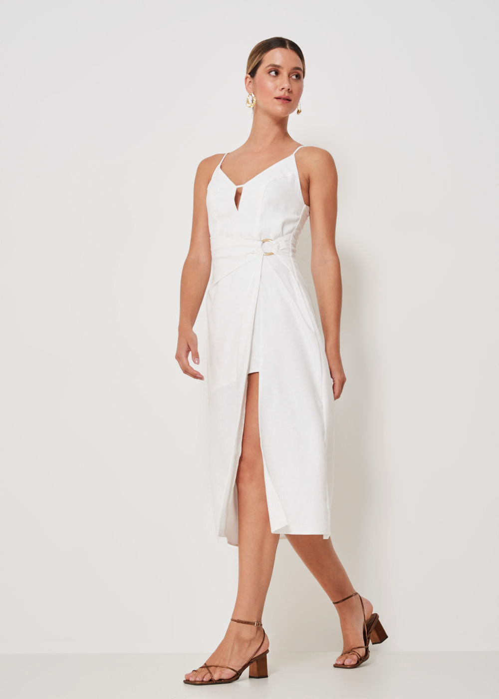 53.11.3403OFW VESTIDO MIDI TRANSPASSADO DECOTE V - HIGHLINE