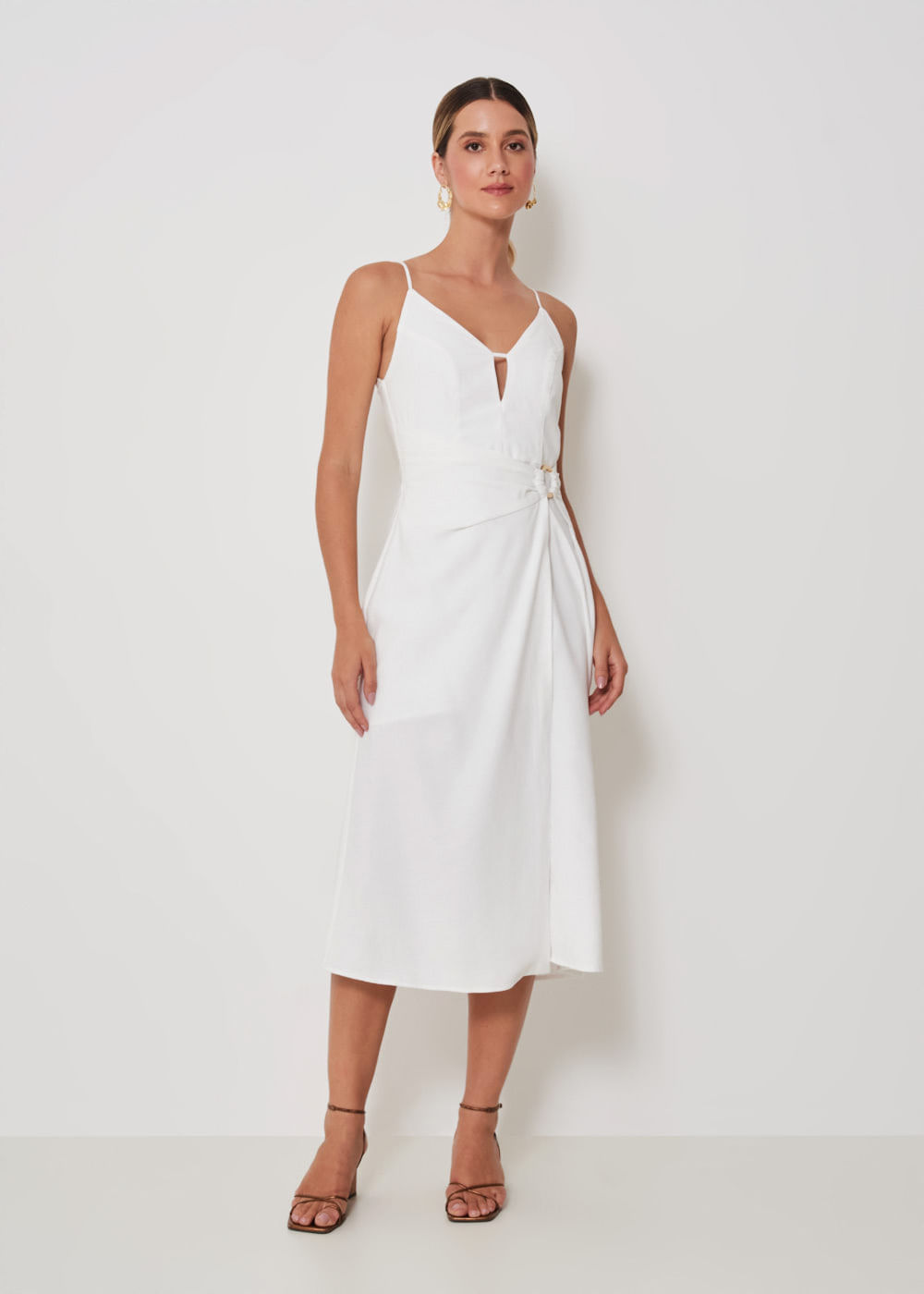 53.11.3403OFW VESTIDO MIDI TRANSPASSADO DECOTE V - HIGHLINE