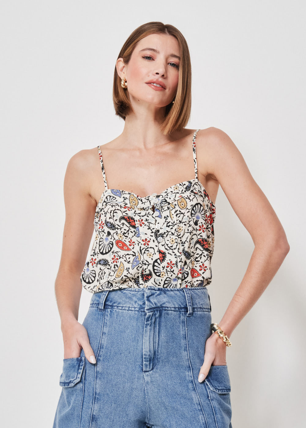 58.20.3408EST REGATA ALÇAS FINAS ESTAMPA BOHO PAISLEY