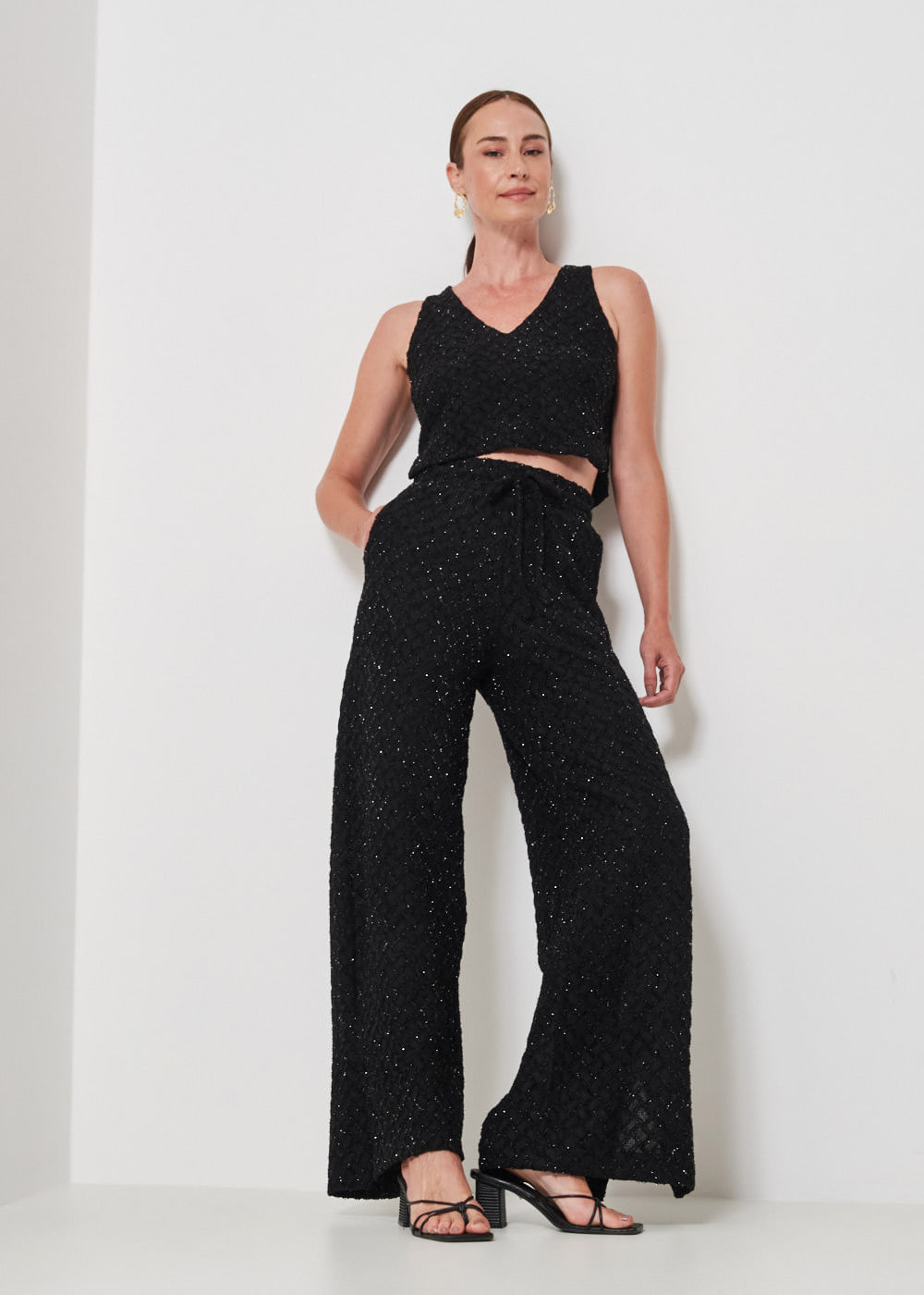62.30.3406PTO CALÇA PANTALONA DE MALHA GLAM