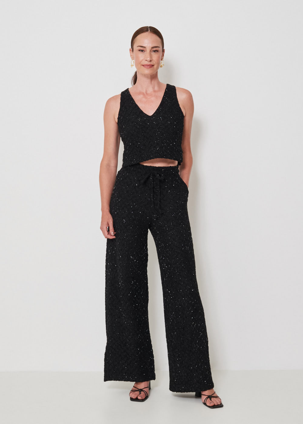 62.30.3406PTO CALÇA PANTALONA DE MALHA GLAM