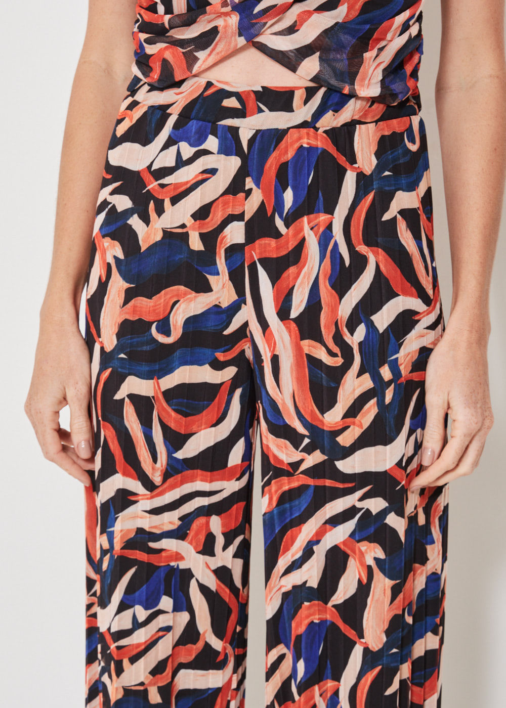 62.40.3402EST CALÇA TULE ESTAMPA CORAL AQUARELA