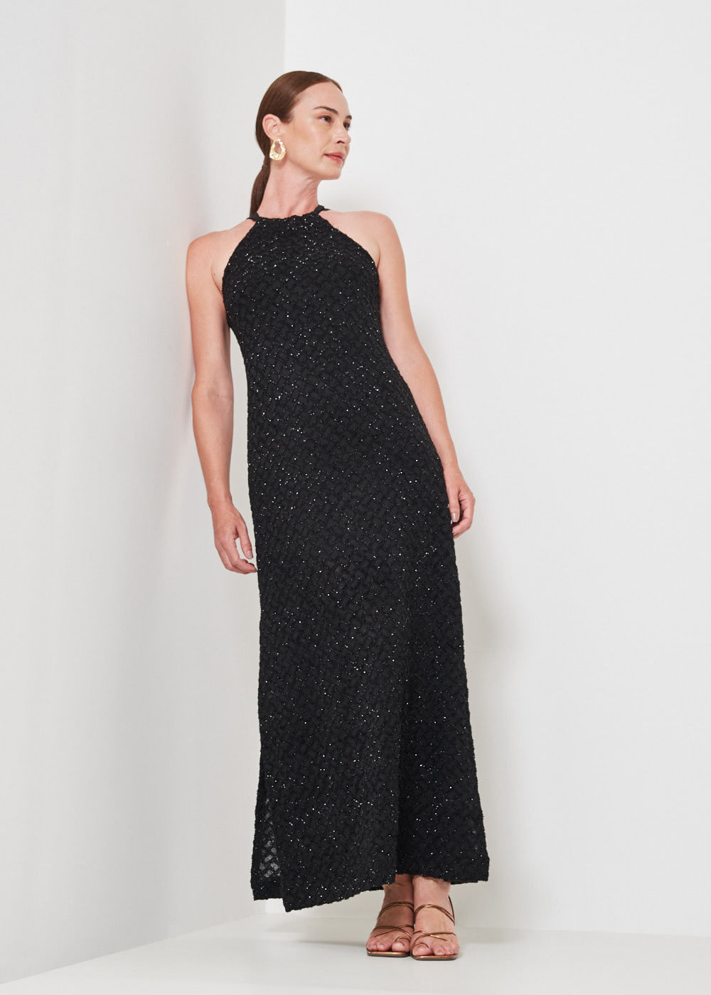63.40.3403PTO VESTIDO LONGO MALHA FENDA LATERAL GLAM