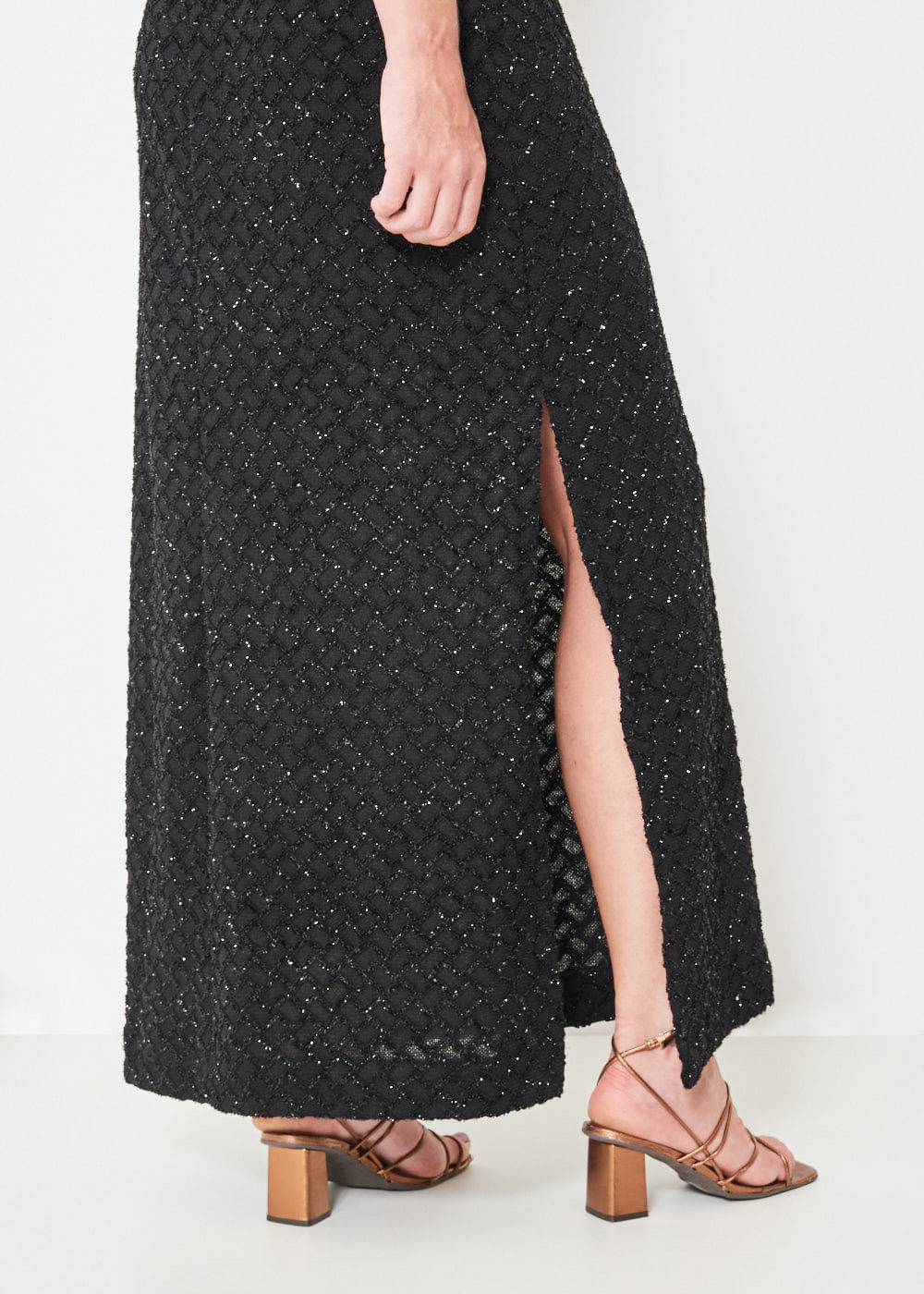 63.40.3403PTO VESTIDO LONGO MALHA FENDA LATERAL GLAM