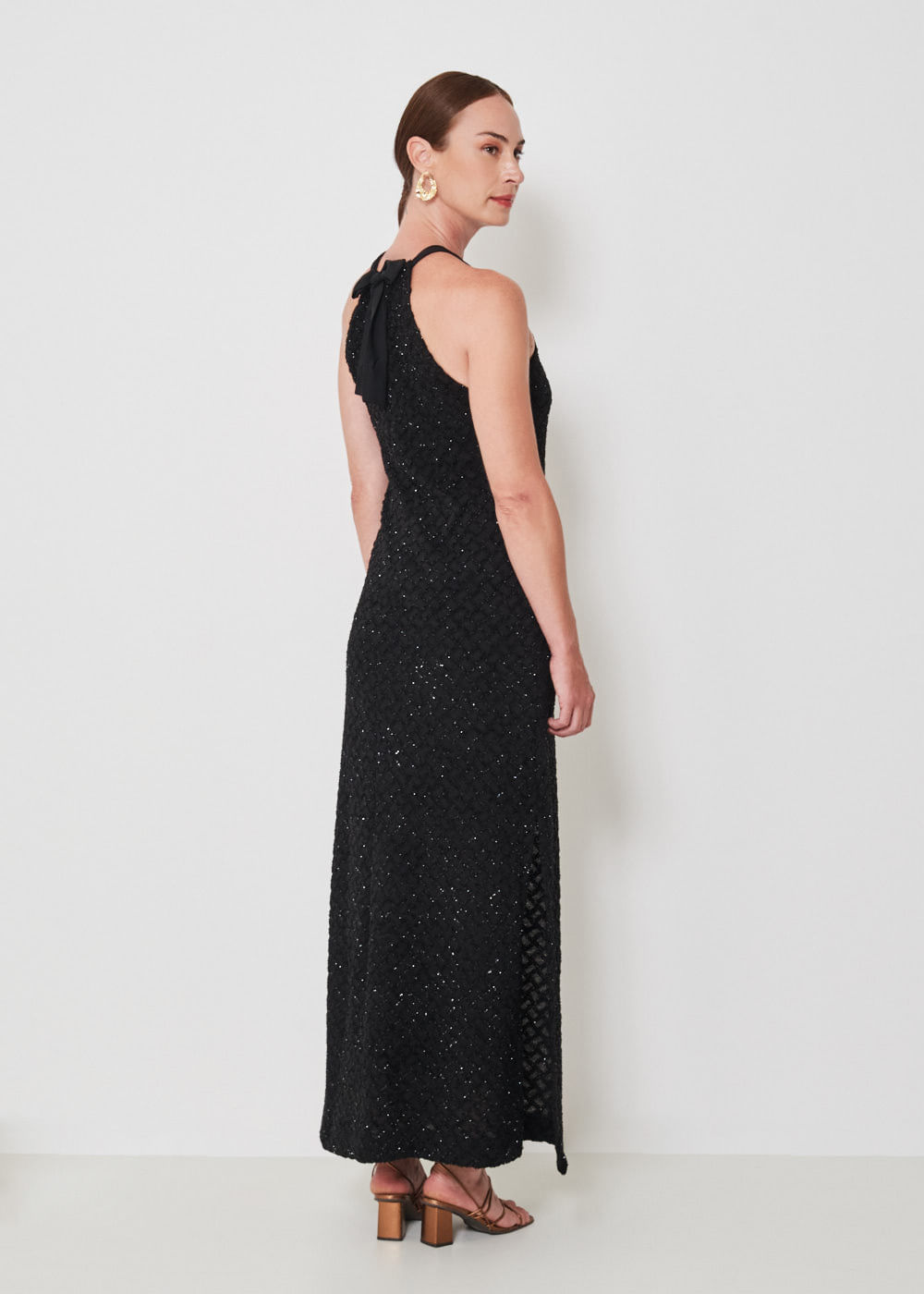 63.40.3403PTO VESTIDO LONGO MALHA FENDA LATERAL GLAM