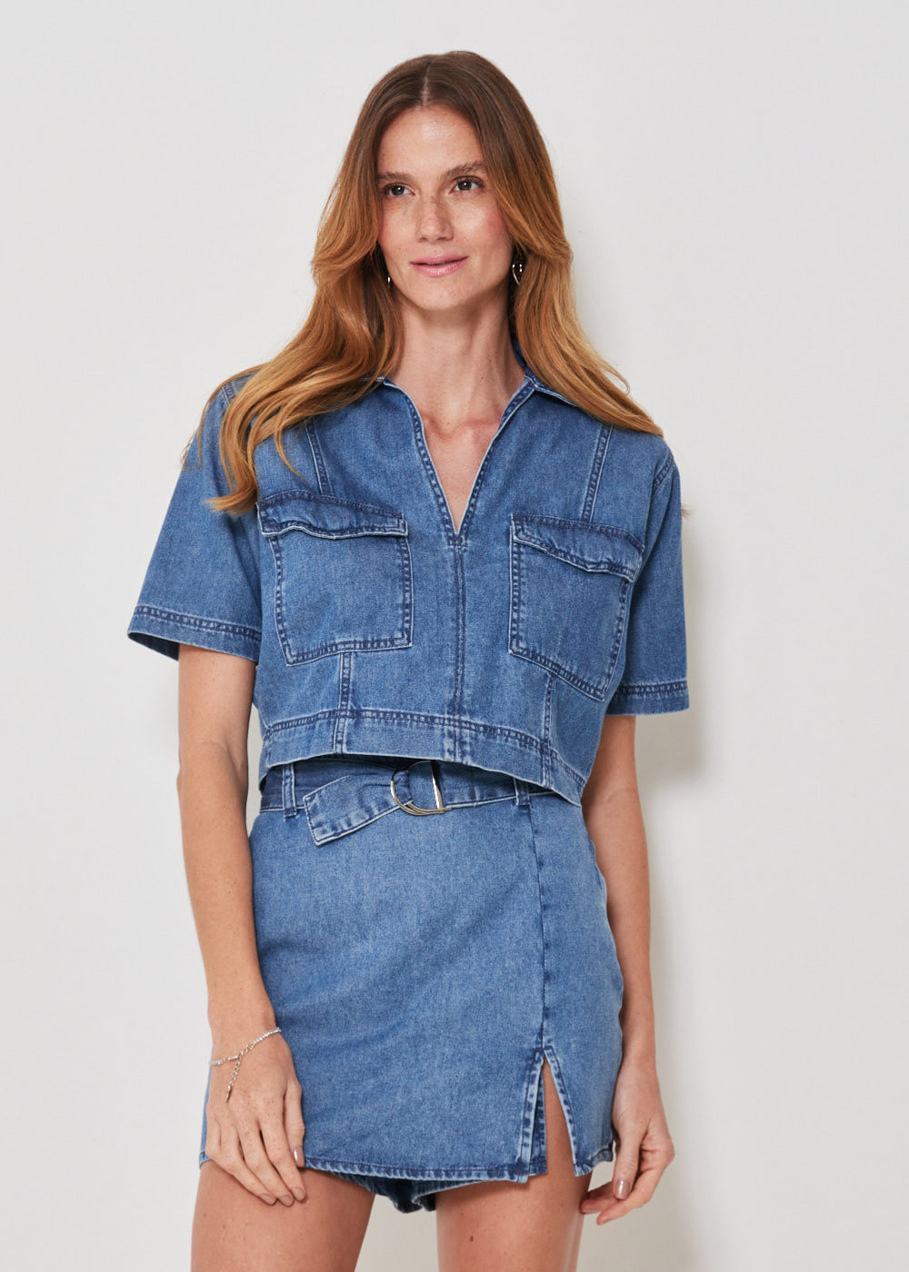 17.40.3401DEL BLUSA JEANS COM BOLSOS