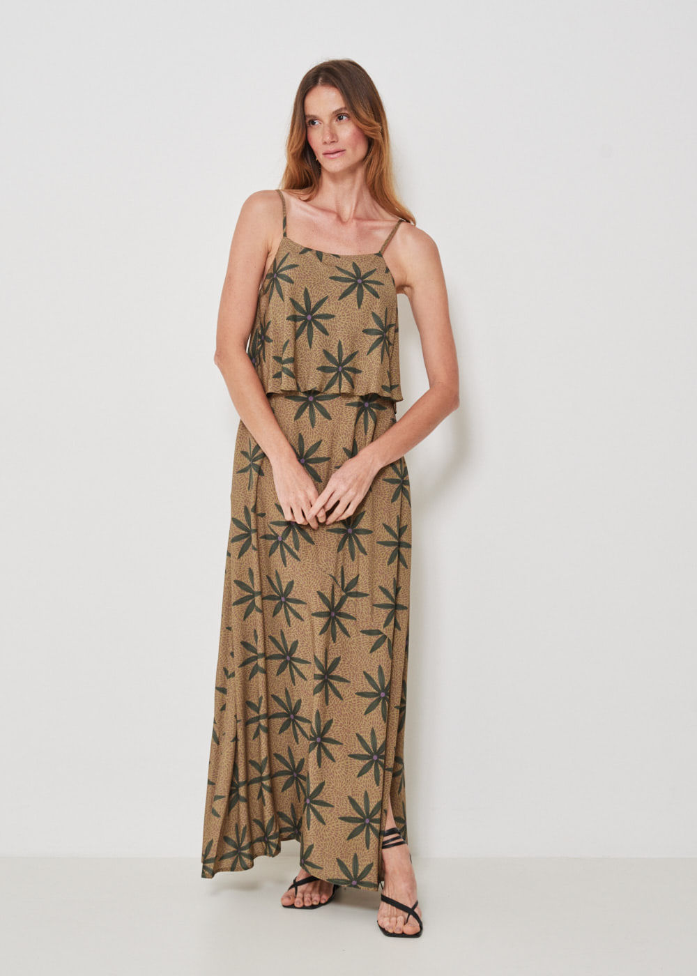 53.50.3431EST VESTIDO LONGO ESTAMPA SUMMER FLOWERS