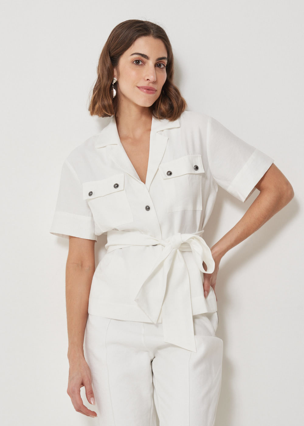 25.40.3405OFW BLUSA M/C DECOTE COM  AMARRAÇÃO - HIGHLINE