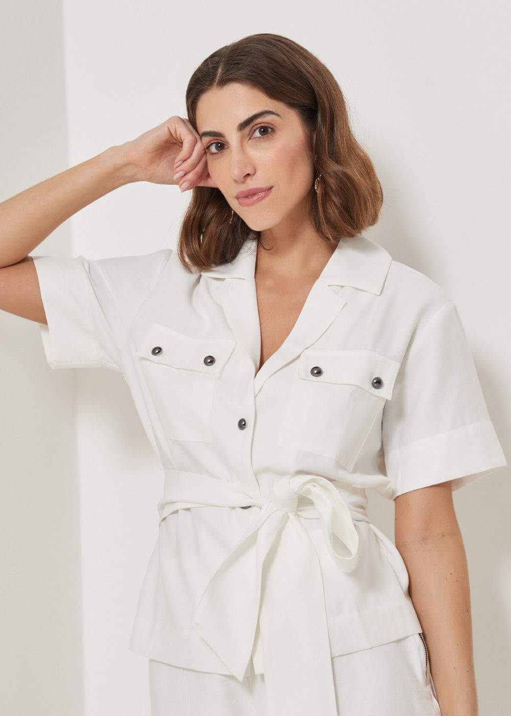 25.40.3405OFW BLUSA M/C DECOTE COM  AMARRAÇÃO - HIGHLINE