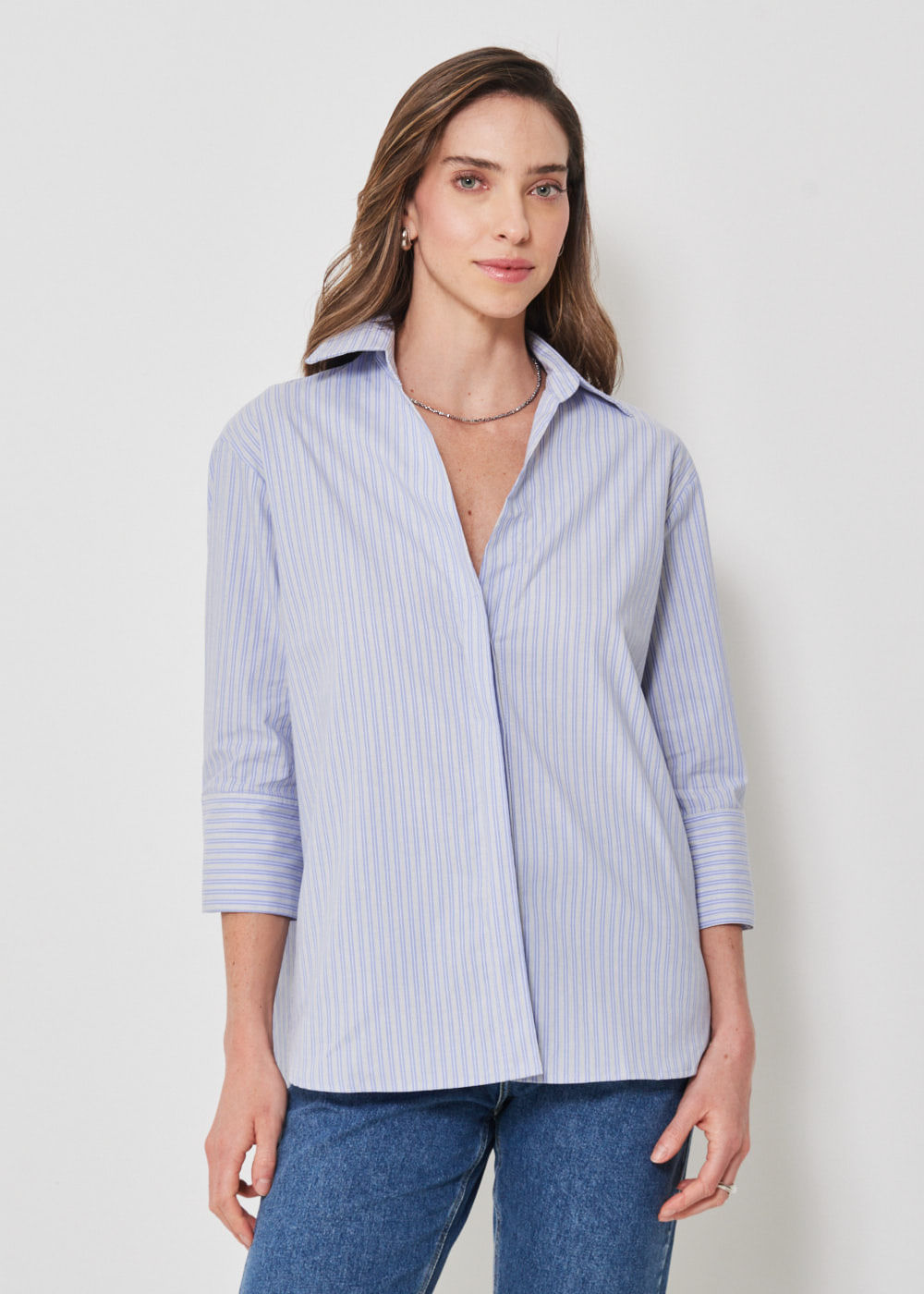 55.40.3416LIS CAMISA OVERSIZED MIX DE LISTRAS